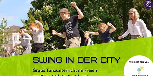 Swing in der City am K\u00f6nigsplatz Augsburg (Manz\u00f9-Brunnen)