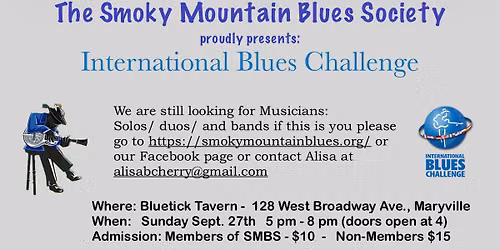 SMBS presents INTERNATIONAL BLUES CHALLENGE
