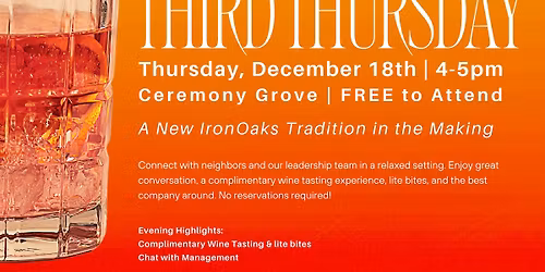 Third Thursday: An IronOaks Homeowner Social