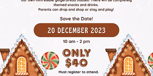 Gingerbread Kids Craft Class $40