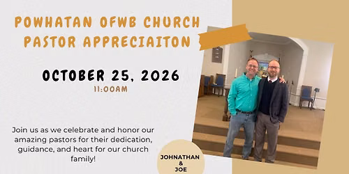 Pastor Appreciation - Powhatan OFWB Church
