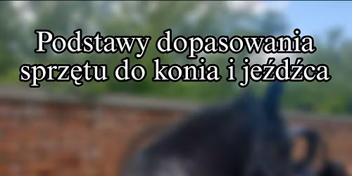 Warsztaty: Podstawy dopasowania sprz\u0119tu do je\u017ad\u017aca i konia