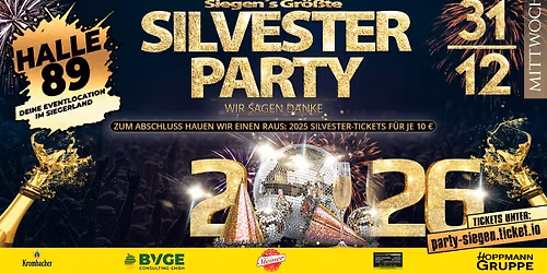SIEGEN\u2018s GR\u00d6SSTE SILVESTERPARTY 2025\/26