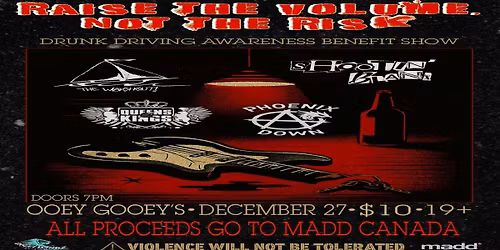 Raise The Volume, Not The Risk Drunk Driving Awareness Benefit Show