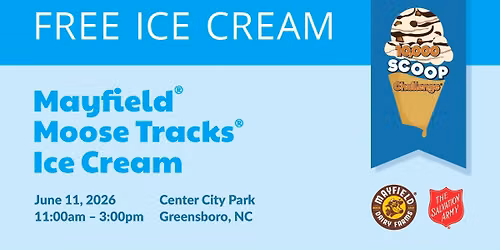 Free Ice Cream \u2013 The 10,000 Scoop Challenge benefiting The Salvation Army of Greensboro