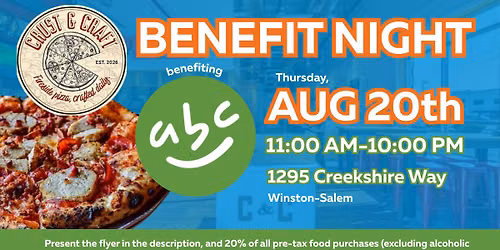Crust & Craft Benefit Night: Crust for a Cause!
