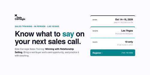 Sales Training in Las Vegas: Winning with Relationship Selling (3 Days)