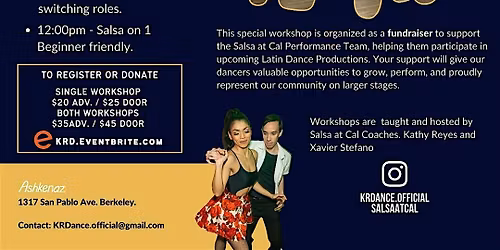 Bachata and Salsa workshop, a 2 hour experience.