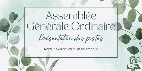 Assembl\u00e9e G\u00e9n\u00e9rale Ordinaire de Pr\u00e9sentation des Postes 
