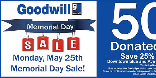 Goodwill Memorial Day Sale