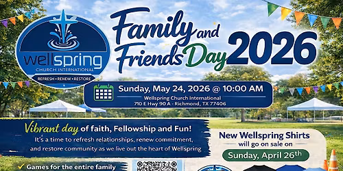 Family & Friends Day - Outdoor Church On Campus  2026