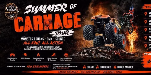 Kiwi Steel Rodeo Tour Wellington! Monster Trucks, Freestyle Motorcross 