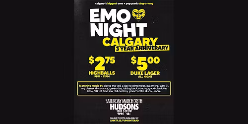 EMO NIGHT CALGARY - 3 YEAR ANNIVERSARY