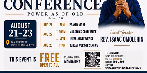 International Conference Weekend with Rev. Isaac Omolehin