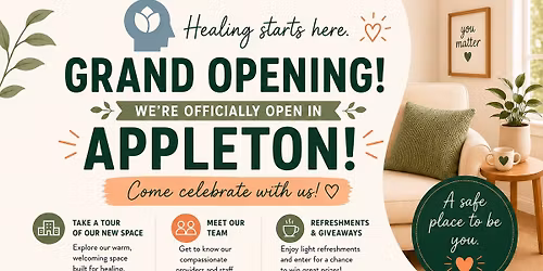 Grand Opening! Peace of Mind Wellness\u2014Appleton!!!