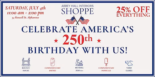 Celebrate the Fourth of July at Abbey Hall Interiors Shoppe
