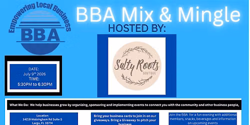 BBA Mix & Mingle hosted by Salty Roots Boutique
