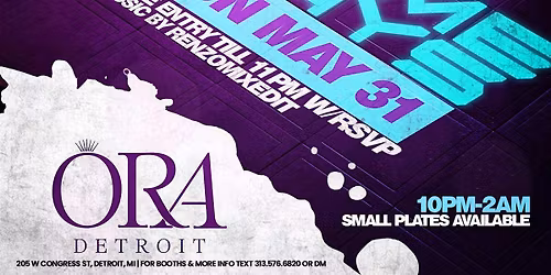 OVERTIME SUNDAYS @ ORA DETROIT