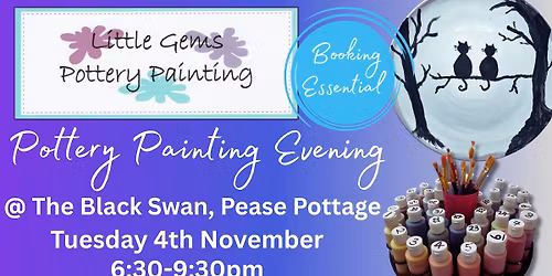 Adults Pottery Painting Evening @ The Black Swan, Pease Pottage