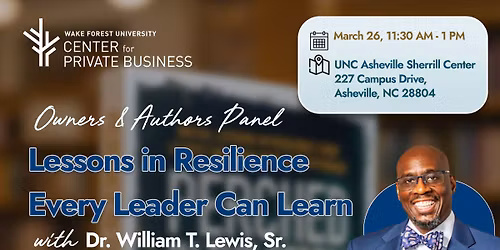 Asheville Author Talk "Lessons in Resilience Every Leader Can Learn"