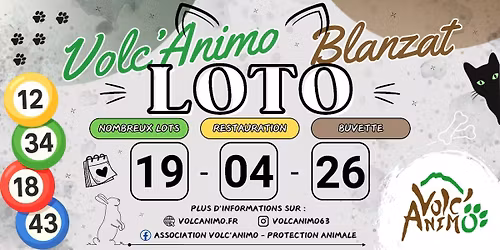 LOTO VOLC'ANIMO - 2EME EDITION \ud83d\udce2\ud83d\udc3e