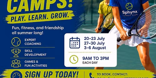 Summer Tennis Camps 2026 @sphynx tennis club
