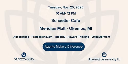 Coffee with Oasis Realty- Supporting Local Businesses