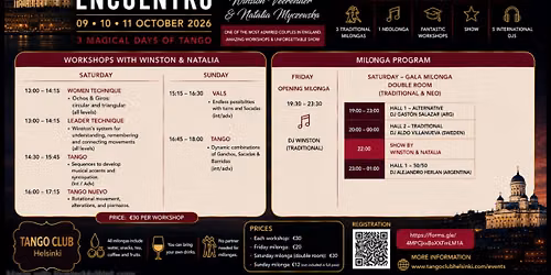 Helsinki Tango Encuentro 4th Edition with  Winston Veerender &Natalia Myczewska
