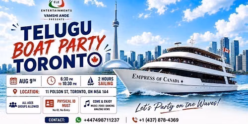 TELUGU BOAT PARTY TORONTO by ELE.ENTERTAINMENTS