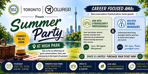 ISC2 Toronto Chapter July 2026 Event