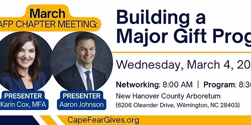 March Meeting: Building a Major Gift Program