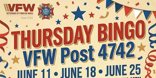 🎉 THURSDAY BINGO JUNE 11th, 18th, & 25th - Reduced Buy-In $2000.00 Total Payout 🎉