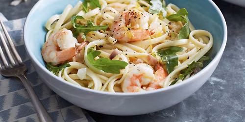 FRESH HANDMADE LINGUINE WITH SHRIMPS IN LEMON OIL