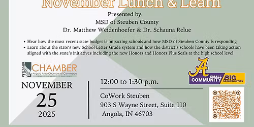 November Lunch & Learn - Presented by MSD of Steuben County