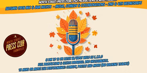 WFLO Open Mic Night at NSPC 8PM early start!