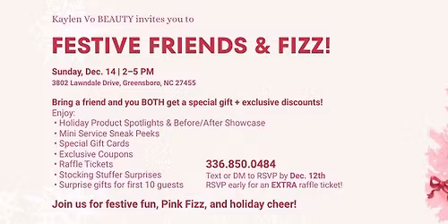Festive Friends & Fizz at Kaylen Vo BEAUTY \ud83c\udf84\u2728