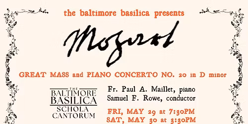 Mozart's Great Mass and Piano Concerto No. 20 in D minor