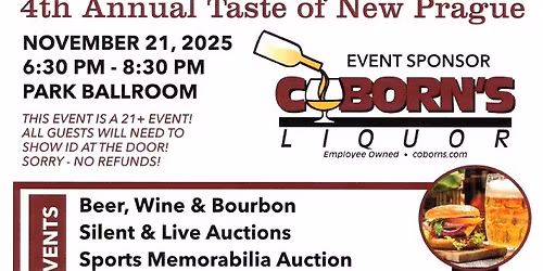 Beer, Wine, and Bourbon Tasting at The New Prague Park Ballroom
