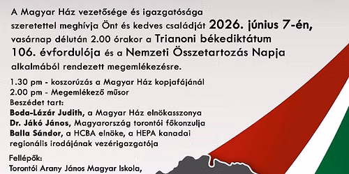 Trianoni megeml\u00e9kez\u00e9s \/ Nemzeti \u00d6sszetartoz\u00e1s Napja