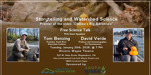Science Talk: Storytelling and Watershed Science Premier of the video \u201cChessie\u2019s Big Adventure"