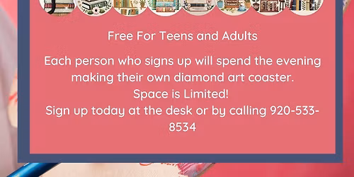 Diamond Art Coaster Class for Teens & Adults