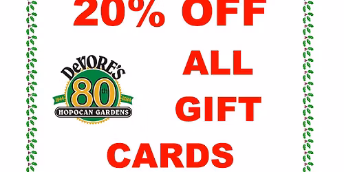 Hopocan Gardens Gift Card Sale