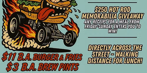 HOT ROD WEEKEND AT THE B.A. COLONIAL - IROQUOIS PARK ROD RUN WEEKEND SPECIALS