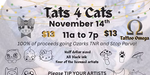 Tats 4 Cats at Tattoo Omega! 