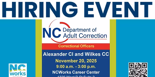 Hiring Fair for NC Depart. of Correction