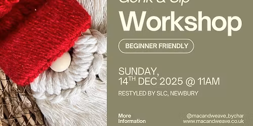 FULL - Macrame Christmas Tree Gonk & Sip Workshop