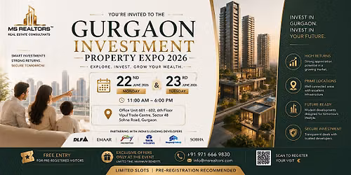 Gurgaon Investment Expo 2026 \u2014 5-year hold strategy, free June 22.