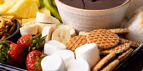 Chocolate fondue and hot cocoa