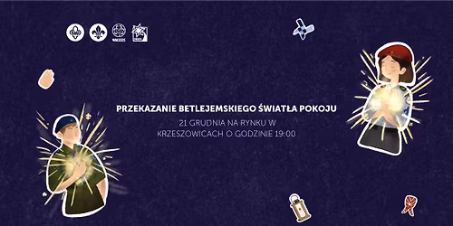 Przekazanie Betlejemskiego \u015awiat\u0142a Pokoju na rynku w Krzeszowicach