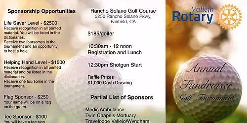 Vallejo Rotary Annual Golf Tournament